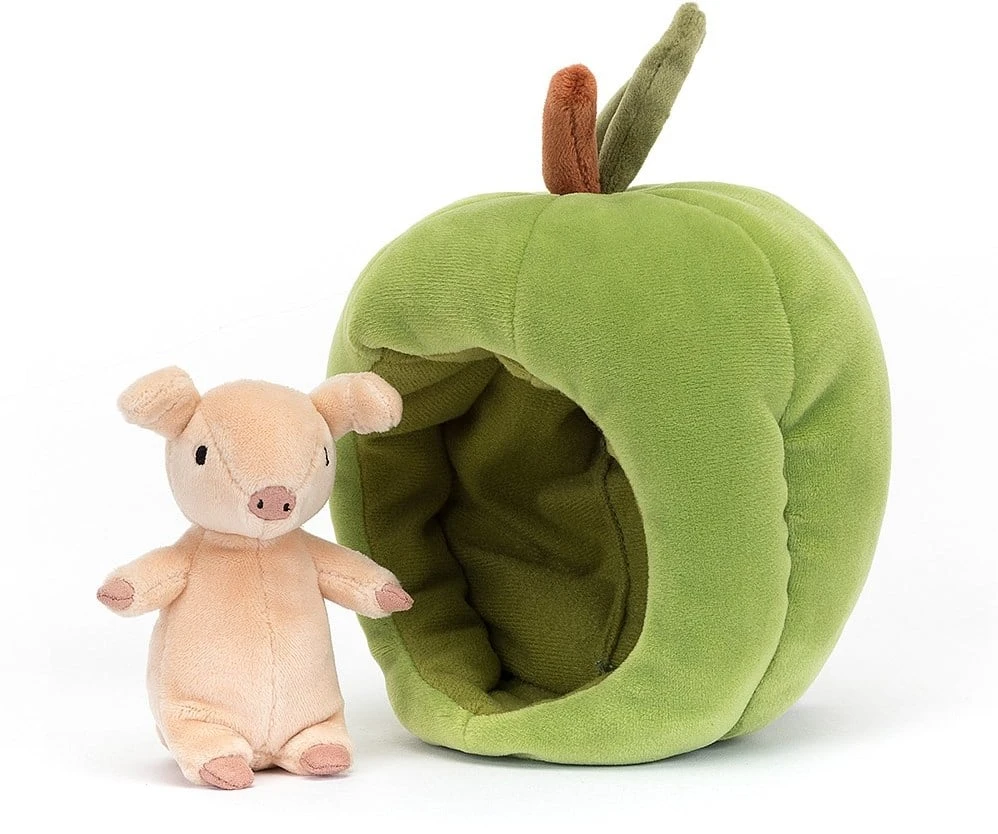 Jellycat Brambling Knuffel Varken Met Appelhuis - 18 Cm