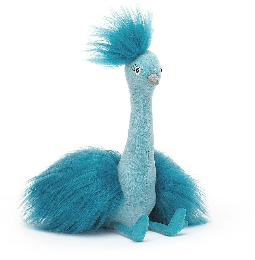 Jellycat Knuffel Fou Fou Pauw - 11x14x20cm 3 Jellycat Knuffel Fou Fou Pauw - 11x14x20cm