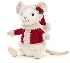 Jellycat Knuffel Merry Mouse Kerstmis - 18cm