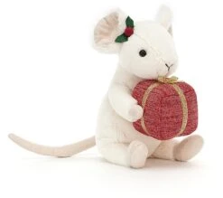 Jellycat Knuffel Merry Mouse Kerstmis Cadeau - 18cm